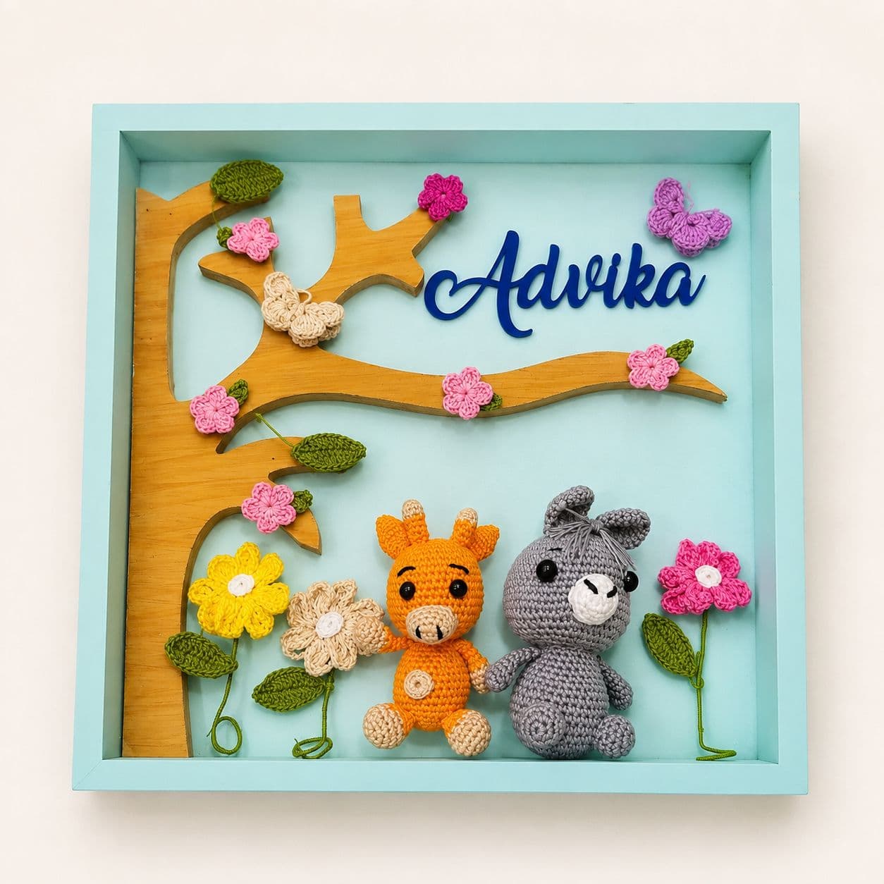 Little Roots personalized crochet tree frame