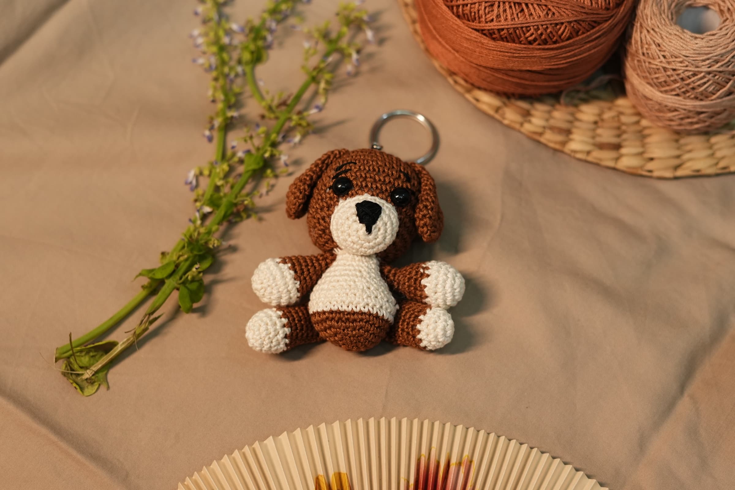 Cocoa Cuddle Dog Keychain