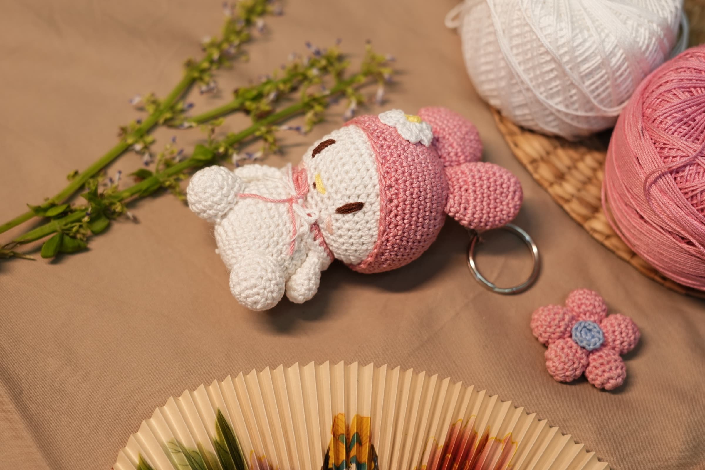 Cotton Candy Bunny Keychain